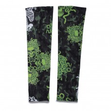 Cooling Arm Drying UV Protection Sleeves Camo Skull Green - 1 Pair